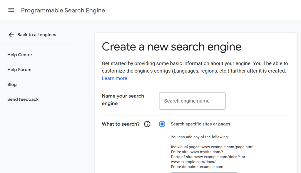 Google Programmable Search Engine